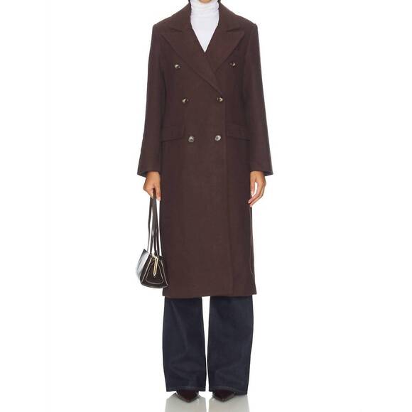NEW ASTR morana double breasted coat in plum brown